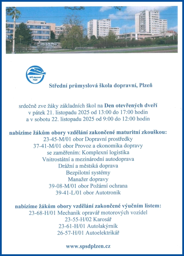 Stedn prmyslov kola dopravn, Plze