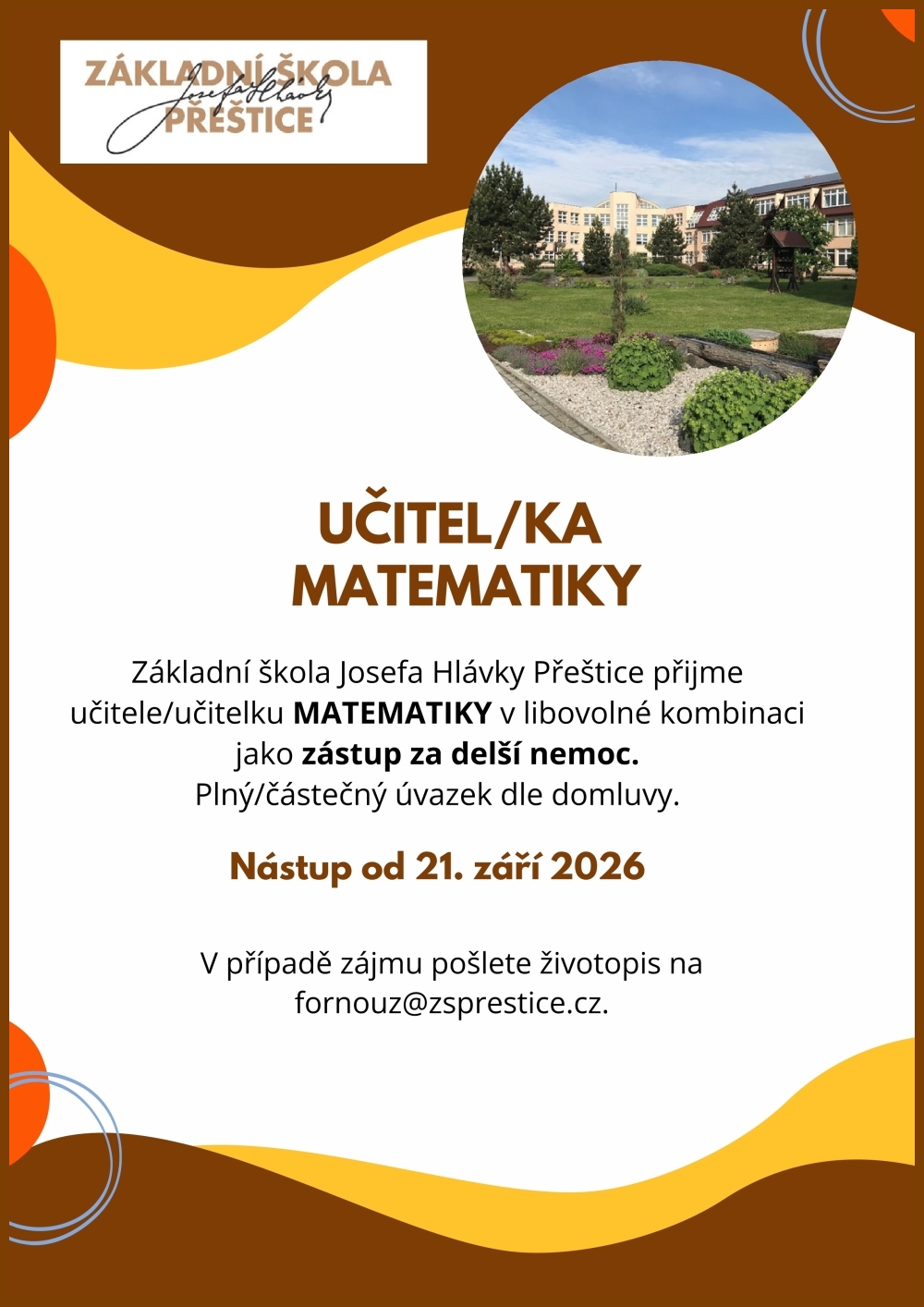 Přijmeme učitele matematiky